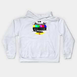 Vintage Glitched TV Test Card Graphic Kids Hoodie